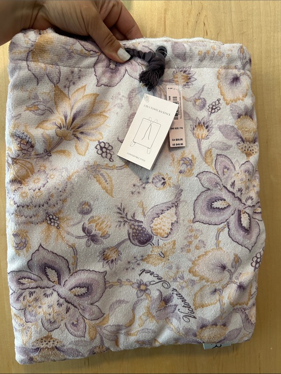 Victoria\'s Secret Floral Drawstring Backpack - Lavender & Creamy Beige main image 5